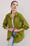 20153 Single Pocket Oversize Linen Shirt - A.Green