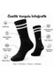 Unisex Black Socks with White Stripes Set of 9 Long Socks Daily Sports College Style Comfortable Women's Men's Socks - 8