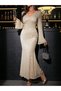 Rochie maxi, auriu - M - 4