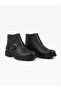 Fur Boots with Zipper & Ties, Cold & Water Resistant, Black Non-Slip Sole Winter Boots - 2