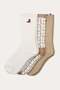 Women's Three-Pack Beige Socks with Different Patterns