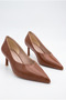 Women's Kitten Heeled Casual Shoes with Sewing Detail - 4