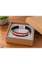 Ferdenis Scarletweave Black Leather Men's Bracelet - Red and White Triple Cord - 2