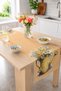 Floral Watering Can and Checkered Patterned Classic Digital Printed Runner for Decorative Table Decor 40X14 - 2