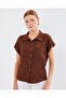 20256 Cuffed Double Short Sleeve Shirt - Brown