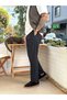 Carrot Cut Waist Drawstring Pants Black 2810 - 3