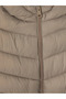 Brown Hooded Women's Puffer Vest - 2