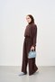 Women's Stitching Detail Stone Embroidered Suit Brown - 4