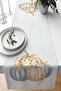 Autumn Themed Decorative Dining Table Digital Printed Runner with Pumpkin Figures and Striped Patterns 40X14