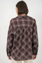Women's Oversized Patterned Shirt 20372 - Brown - 4