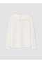White Baby Collar Girl's Bow T-Shirt - 2