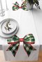 Stylish Digital Printed Runner with Large Bow and Plaid Pattern Classic Decorative Table Design 40X140Cm