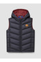 Navy Blue Hooded Fc Barcelona Embroidered Boys' Puffer Vest