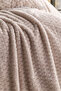 Double Size Trusty Ecru Jacquard Pattern Blanket 200X220 cm - 2