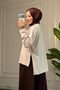 6747 - Comfortable, Casual Basic Modak Women's Long Sweatshirt with Side Slits - 6