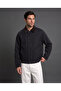 Men's velvet shirt collar zipper detailed jacket with inner lining and inner pockets