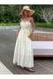 Rochie maxi, crem - XL - 3