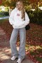 Women's Oversize Hoodie 90's Girl Printed White – Hooded, Kangaroo Pocket, 3 Thread Fleece - 3
