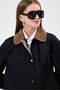 Barn Jacket with Collar in Black Color - 5