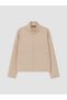 Beige Loose Fit Gabardine Men's Jacket