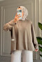 6747 - Comfortable, Casual Basic Modak Women's Long Sweatshirt with Side Slits - 2