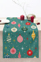 Winter Themed Decorative Kitchen Table Digital Printed Runner with Christmas Ball and Star Pattern 40X140Cm - 3