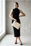 Women's Light Beige Portfolio Bag Large Size Handbag with Wrist Strap Stylish Daily Evening Dress Bag
