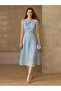 Rochie midi, albastră - L