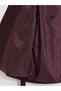 Plum Color Crew Neck Belted Women's Jacket - 4