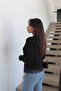 Black Lace Detailed Women's Knitwear Blouse - 3