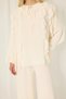 Women's Ruffle Pants and Top Set - Ecru - 3