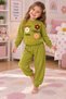 Girls' Tracksuit Set – Floral Print, Sweatshirt & Jogger Pants, Casual Sportswear