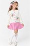 Baby Girl 4-Piece Knitwear Set Floral Decorated Cardigan Pleated Skirt Bandana Socks - 2
