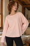 Women's Powder Zero Neck Oversize Long Sleeve Basic T-Shirt Arm-27K001017