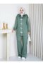Women's Çağla Front Flower Buckle Striped Oysho Sports Set Asf600