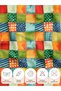 100% Cotton Satin Patchwork Fabric – 300X155 cm – Geometric Pattern, Green Orange and Blue Tones - 7