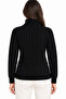 Women's Turtleneck Full-Throated Thick Ribbed Regular Fit Knitwear Sweater - Black - 3