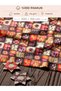 100% Cotton Satin Patchwork Fabric – 300X155 cm – Floral and Geometric Patchwork Pattern, in Burgundy Orange and Beige Tones