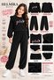 Girl's 2-Piece Set Ribbed Velvet Ruffle Detailed Sweatshirt and Elasticated Pants - 2