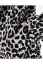 Women's Black-White Oversize Hooded Leopard Print Jacket Nj185 - 5