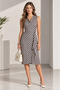 Women's Zero-Sleeve Degaje Collar Cross Front Detail Satin Midi Dress - 4