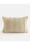 Ivory Striped Embroidered Cushion - 2