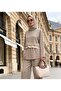Rovena Garnili Snap Detailed Modal Hijab Sports Set - Beige
