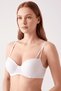 Women's White Supportive Cotton Underwire Bra Textured Push up Gathering Bra - 2