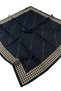 Ls2210 Patterned Cotton Silk Scarf 90X90 cm 13-Black-Beige - 2