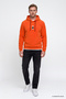 Men's Orange Warm Standard Fit Regular Cut Hooded Fleece - 2