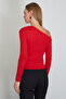 Asymmetric Collar Off-The-Shoulder Slim Fit Blouse - 8