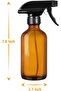 8oz Amber Glass Boston Spray Bottles (5 Pack) With fog and airflow settings - 2