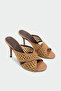 Bounc Wicker Detailed Women's Heeled Slippers - Ten - 2