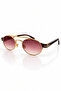 Berina Unisex Ellipse Gold Framed Ultra Light Brown Sunglasses with Uv400 Filter - 3